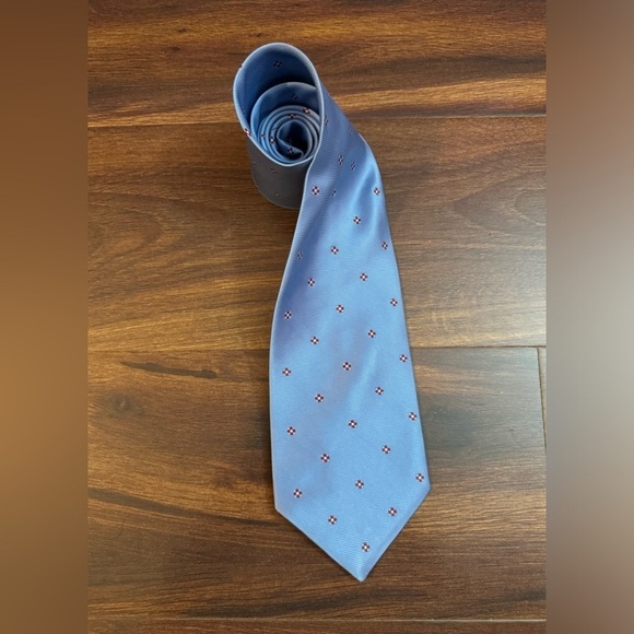 BROOKS BROTHERS “346” Stain Resistant Blue and Red Polka Dot Tie - Picture 1 of 8
